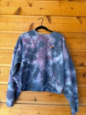 Aviator Nation-tie Dye Pullover Sweatshirt - Blue & Purple